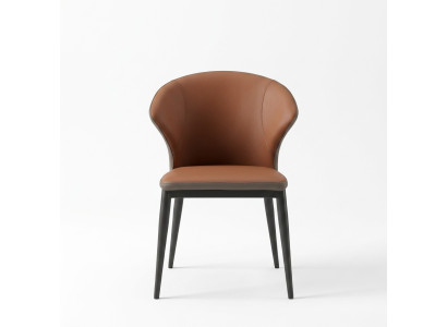 Esszimmer Schwarz-Brauner Stuhl Textil Einsitzer Designer Lehnstühle