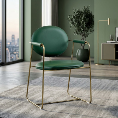 Grüner Edelstahlstuhl Designer Sessel Luxuriöser Einsitzer Moderne Möbel