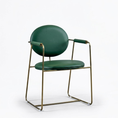 Grüner Edelstahlstuhl Designer Sessel Luxuriöser Einsitzer Moderne Möbel