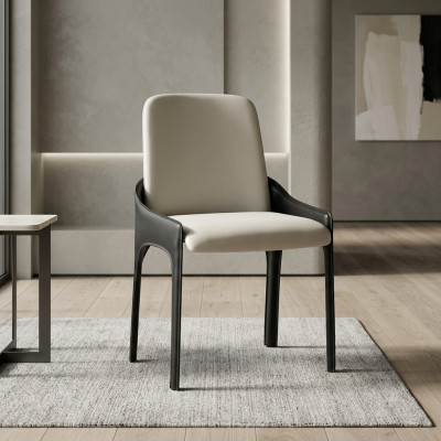 Moderner Weiß-Schwarzer Esszimmer Stuhl Designer Esszimmer Möbel Stuhl