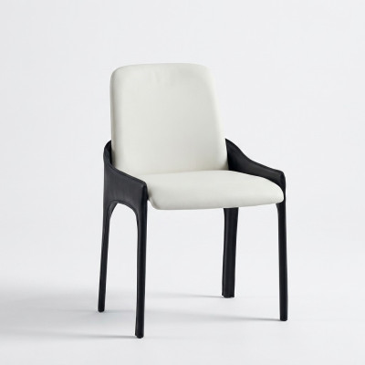 Moderner Weiß-Schwarzer Esszimmer Stuhl Designer Esszimmer Möbel Stuhl