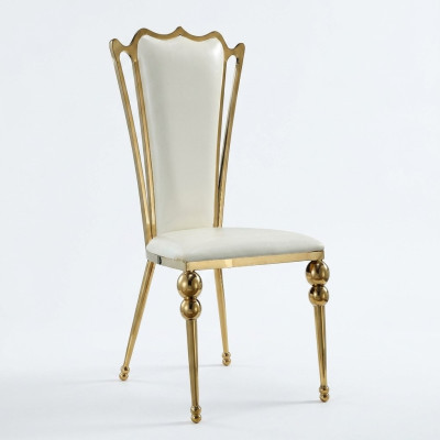 Esszimmer Möbel Designer Weiß-Goldener Stuhl Polster Möbel Modern Neu