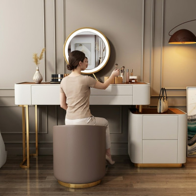 Stilvoller Weißer Schminktisch Mit Schubladen Designer Frisierkommode