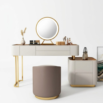 Stilvoller Weißer Schminktisch Mit Schubladen Designer Frisierkommode