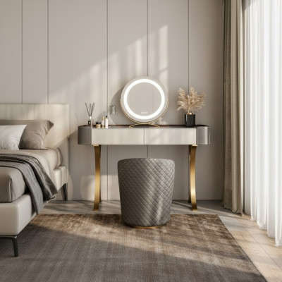 Beiger Schminktisch Designer Frisiertische Luxus Schubladen Holz Möbel