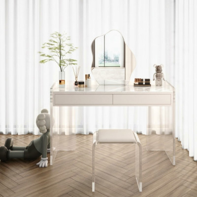 Weißer Stillvoler Schminktisch Design Schlafzimmer Schubladen Holzmöbel