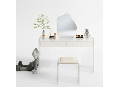 Weißer Stillvoler Schminktisch Design Schlafzimmer Schubladen Holzmöbel