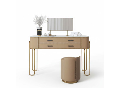Brauner Frisiertisch Designer Schminktisch mit Schubladen Luxus Möbel