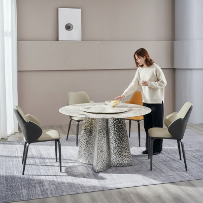 Moderne Essgruppe 6x Stühle Sitzgruppe Luxuriöser Esstisch 7tlg. Set