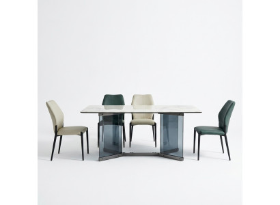 Moderne Esszimmergarnitur Designer Esstisch 6x Polsterstühle 7tlg Set
