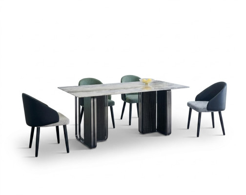 Rechteckiger Esszimmer Tisch 4x Stühle Moderne Esszimmergruppe 5tlg Neu
