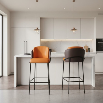 Zweifarbiger Barstuhl Designer 1-Sitzer Moderne Lehnstühle Lounge Möbel
