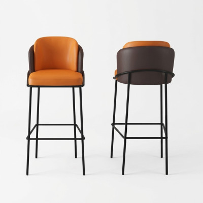 Zweifarbiger Barstuhl Designer 1-Sitzer Moderne Lehnstühle Lounge Möbel