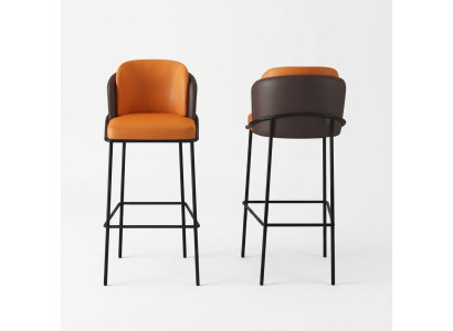 Zweifarbiger Barstuhl Designer 1-Sitzer Moderne Lehnstühle Lounge Möbel