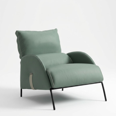 Designer Grüner Sessel Moderner Einsitzer Armsessel 1Sitzer Loungesessel