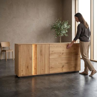 Braune Holz Kommode Wohnzimmer Kommoden Luxus Schubladen Sideboard Neu