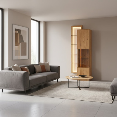 Designer Esszimmer Anrichte Brauner Holz Schrank Wohmzimmer Vitrine Neu 