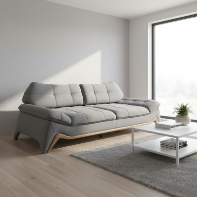 Graues Polstersofa Designer 3-Sitzer Wohnzimmer Dreisitzer Edle Couch