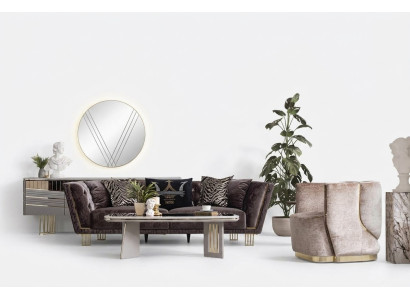 Stilvolle Couchgarnitur Dreisitzer + Sessel Luxus Wohnzimmer Sitzmöbel