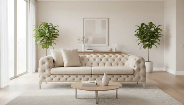 Wohnzimmer Weißer Viersitzer Designer Luxus Sofa 4-Sitzer Polstercouch