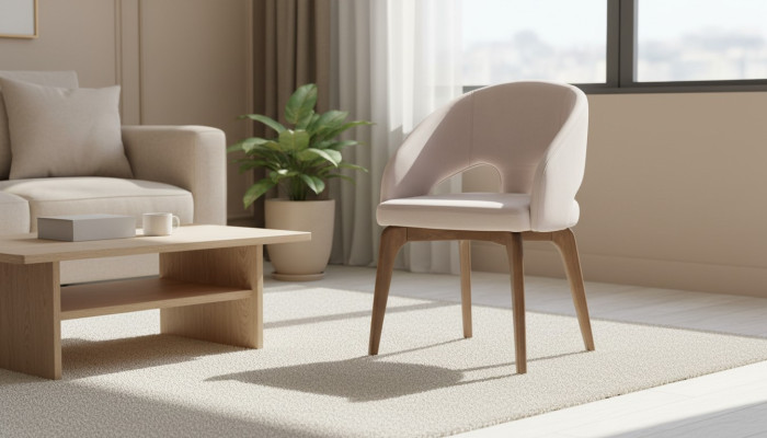 Weißer Esszimmerstuhl Stilvoller Einsitzer Polsterstühle Moderne Holzfüße