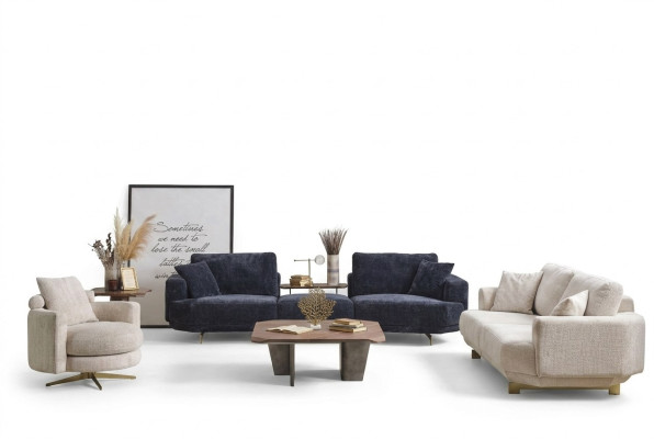 Wohnzimmer Sofa Set 4+3+1 Sitzer Design Couch Möbel Textil Polster Neu