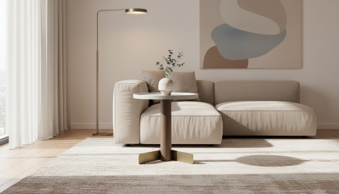 Weißer Beistelltisch Wohnzimmertische Moderner Holz Rundtisch Holzfuß