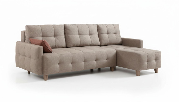 Beiger Ecksofa Polster Wohnlandschaft Textilsofas L-Form Garnitur Neu