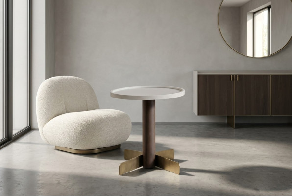 Beistelltisch Wohnzimmer Möbel Designer Brauner Stilvoller Holztisch