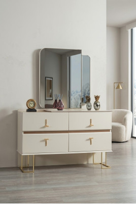 Schlafzimmer Set Kommode Elegantes Spiegel Moderne Luxus Möbel Neu 2tlg