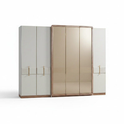 Weißer Kleiderschrank Designer Holz Schrank Schlafzimmer Glasschrank