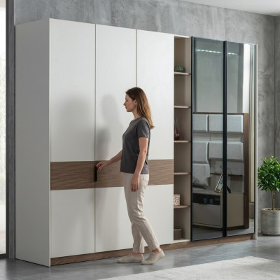 Weißer Schlafzimmer Kleiderschrank Luxus Moderner Schrank Mit Schiebtüren