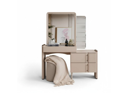 Beiger Designer Schminktisch Schlafzimmer Spiegel Exklusiver 2tlg Set