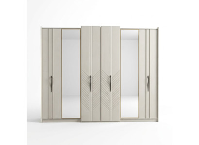 Weißer Moderner Kleiderschrank Schlafzimmer 4-türiger Holz Schrank Neu