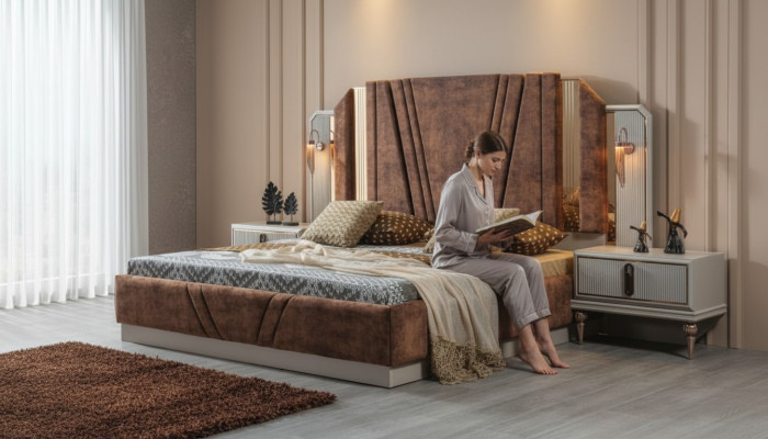 Beige Betten Luxus 2x Nachttische Schlafzimmer Designer Möbel 2tlg Set