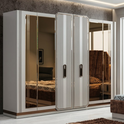 Weißer Schlafzimmer Kleiderschrank Glasschrank Holzschrank Moderne Möbel