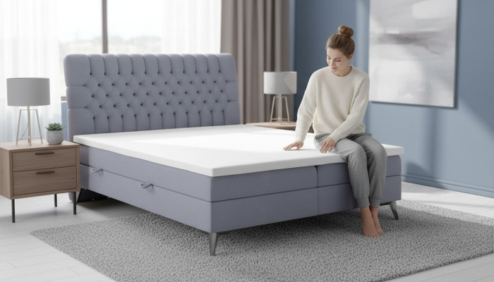 Chesterfield Bett Polster Design Luxus Doppelbett Schlafzimmer Boxspringbett