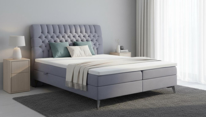 Chesterfield Bett Polster Design Luxus Doppelbett Schlafzimmer Boxspringbett