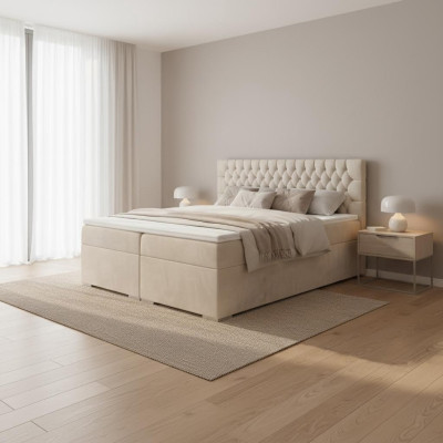 Chesterfield Doppelbett Schlafzimmer Luxus Bett Modern Möbel Boxspringbett