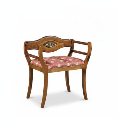 Designer Stuhl Klassische Polster Stoff Sitzmöbel Wohnzimmer Lehnstuhl
