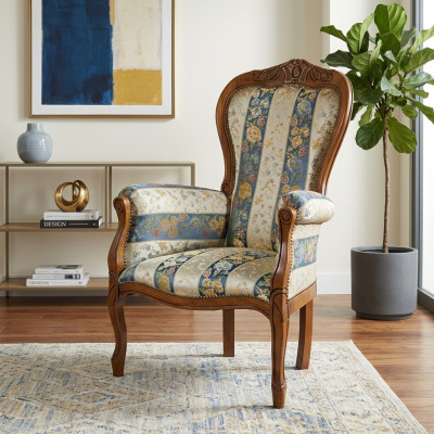 Sessel Designer Sitz Luxus Textil Polster Stoff Möbel Klassisches Design