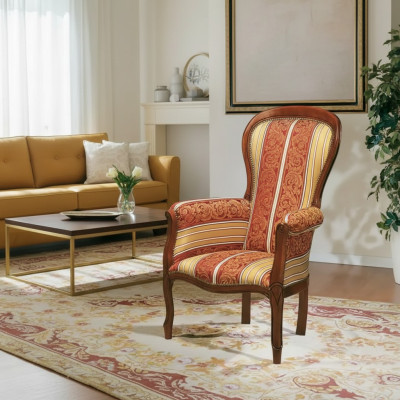 Klassischer Sessel Polstermöbel Luxus Polstersessel Holzgestell Neu