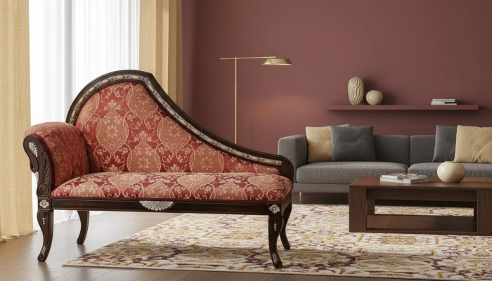 Wohnzimmer Chaiselounge Polster Stoff Textil Luxus Sitzmöbel Neu