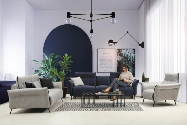 Sofagarnitur Wohnzimmer Sofa Set Polster Möbel Luxus Sessel Modern Design Neu