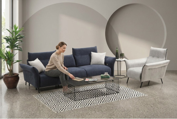 Sofagarnitur Luxus Dreisitzer Sofa Polster Sessel Wohnzimmer Couch Neu