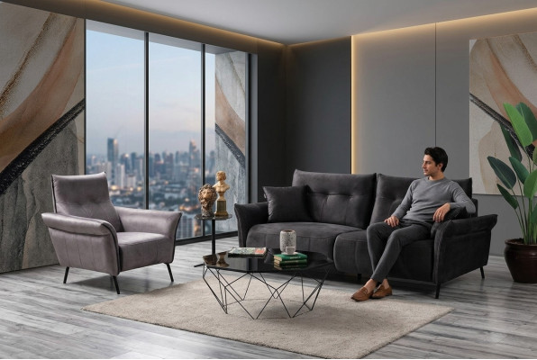 Wohnzimmer Garnitur Modern Design Möbel Luxus Sofagarnitur Set 2 tlg.