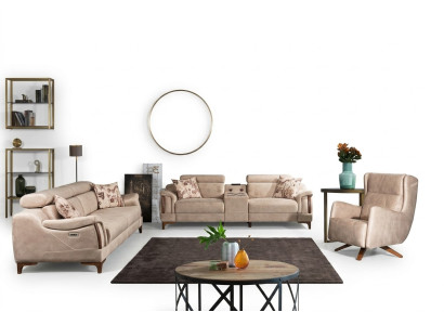 Wohnzimmer Set 3 tlg Luxus Sofagarnitur Dreisitzer Sofa Couch Modern Möbel