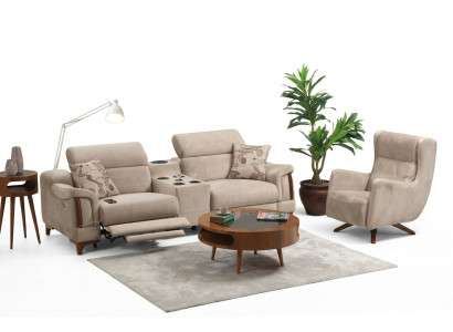 Sofa Set Modern Sofagarnitur Neu Möbel Wohnzimmer Designer Polster Textil