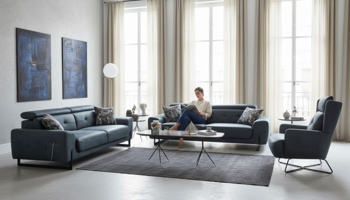 Modern Set 3 tlg Wohnzimmer Sofagarnitur Designer Sitzmöbel Polstersessel Neu