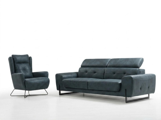 Sofagarnitur 2 tlg Dreisitzer Sofa Couch Wohnzimmer Designer Sessel Textil Möbel